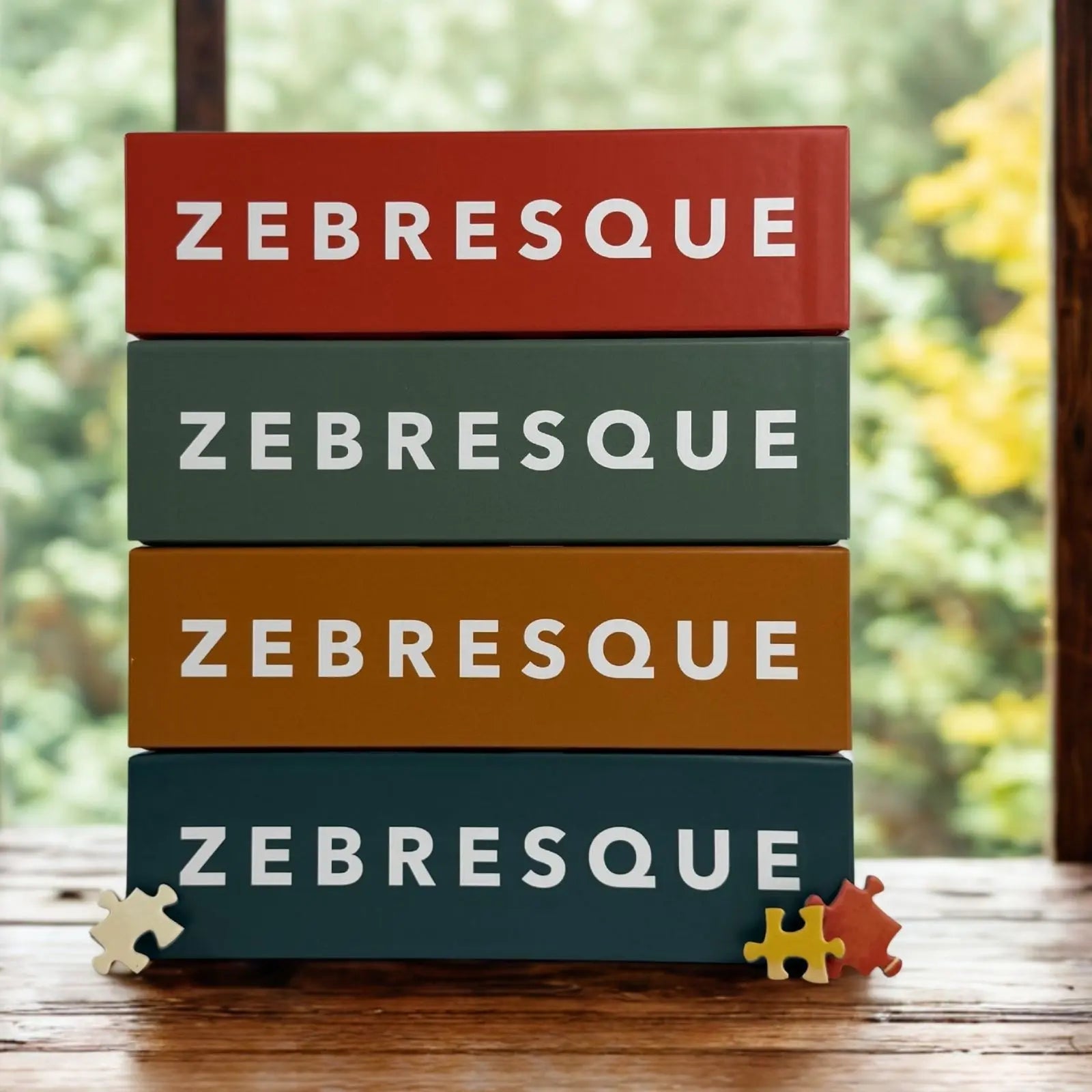 Gamme de puzzles adultes ZEBRESQUE aux univers poétiques et décalés, fabriqués en France et conçus pour les moments calmes sans écran.